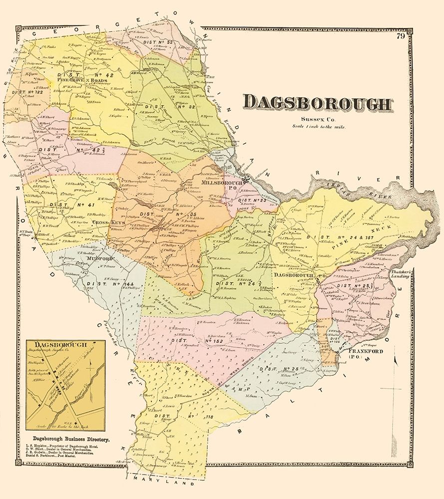 Dagsborough Delaware Landowner - Beers 1868