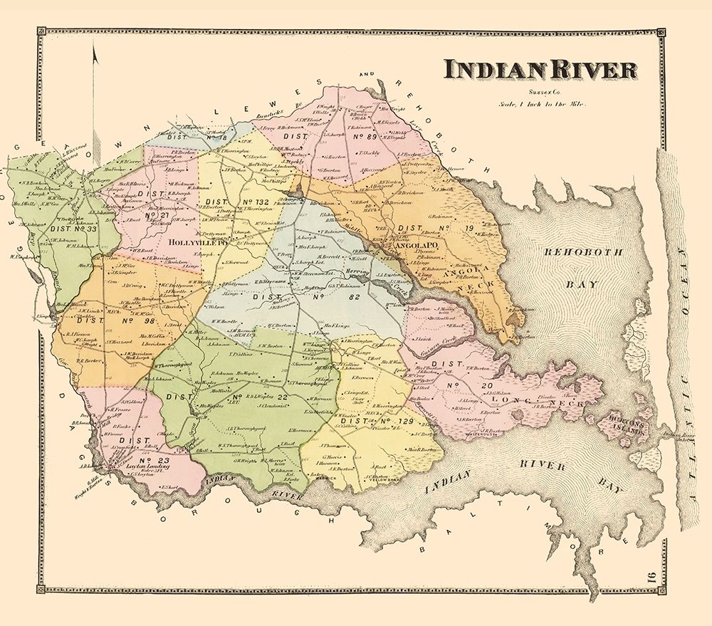 Indian River Delaware Landowner - Beers 1868