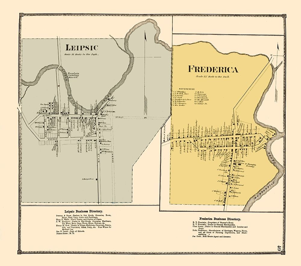 Leipsic, Frederica Delaware Landowner - Beers 1868