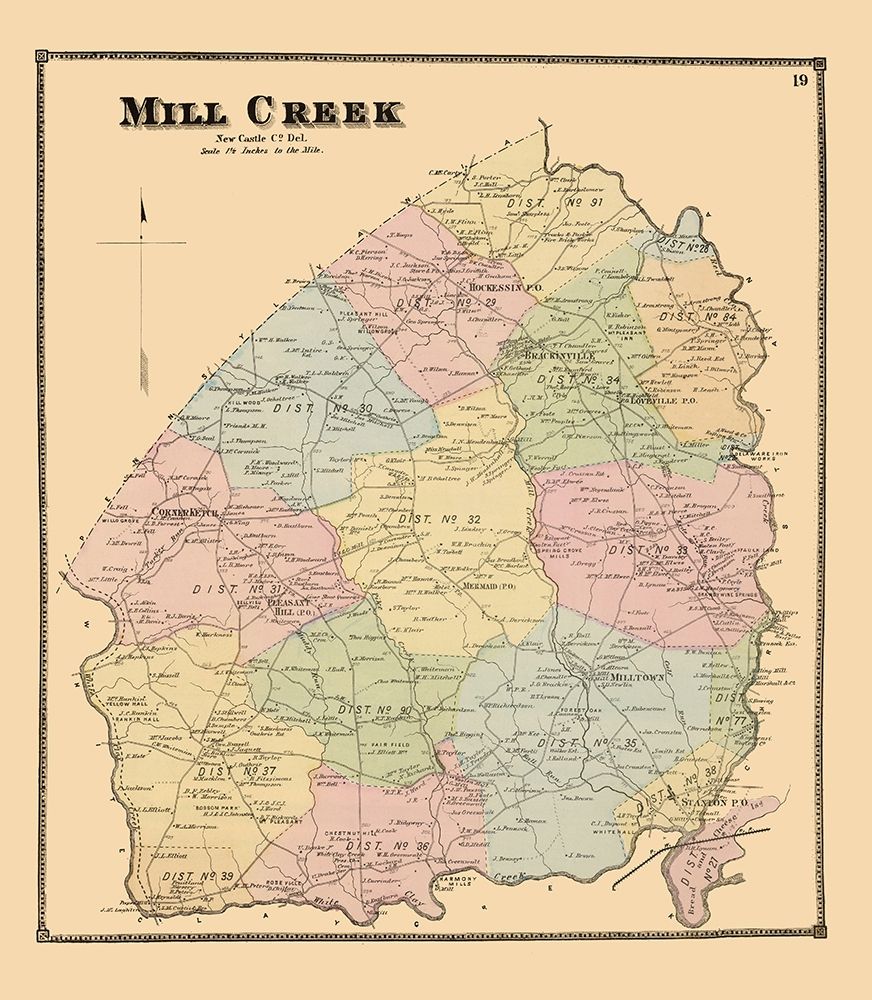 Mill Creek Delaware Landowner - Beers 1868