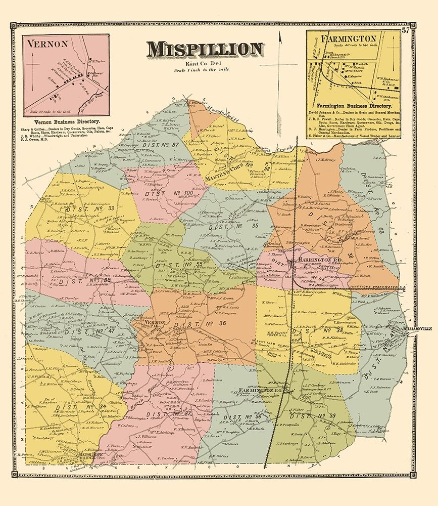 Mispillion Delaware Landowner - Beers 1868