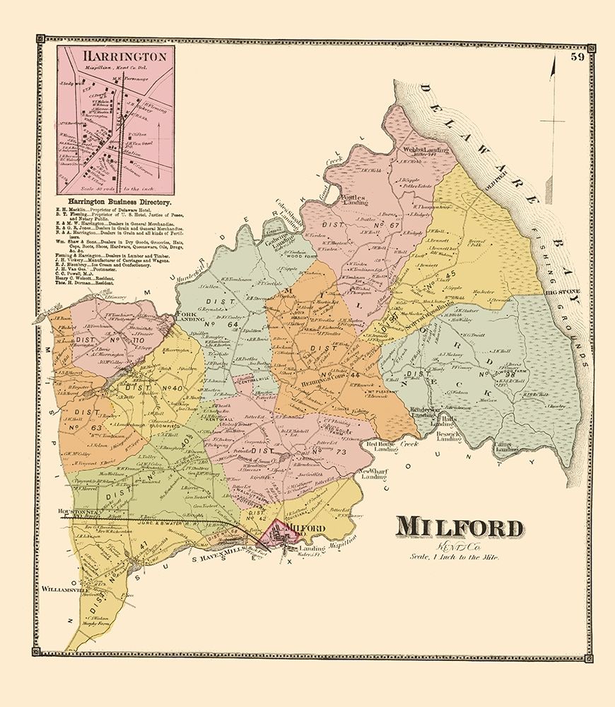 Milford Delaware Landowner - Beers 1868