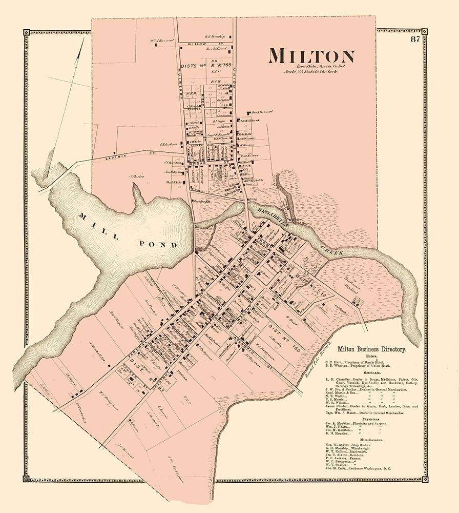 Milton Delaware Landowner - Beers 1868