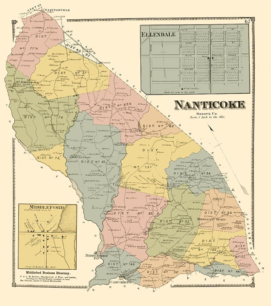 Nanticoke Delaware Landowner - Beers 1868