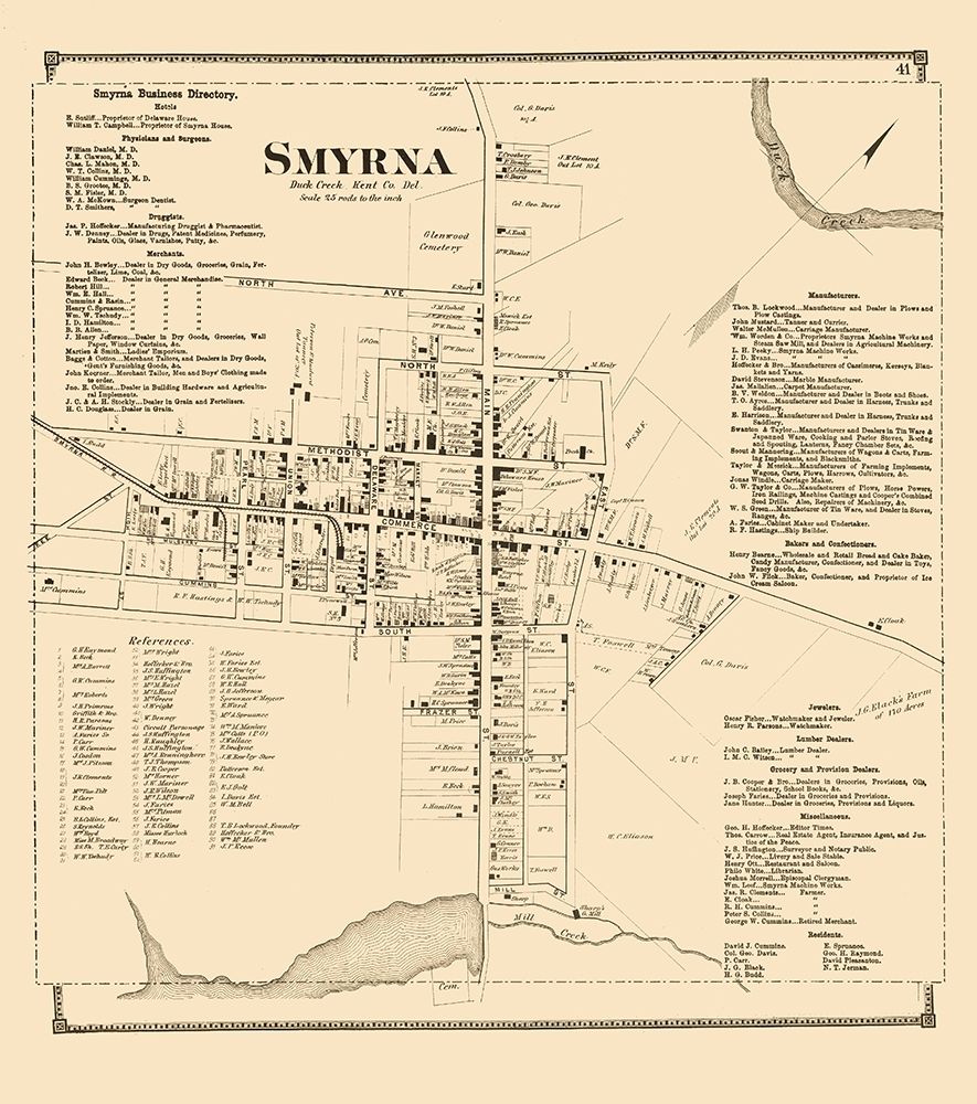 Smyrna Delaware Landowner - Beers 1868