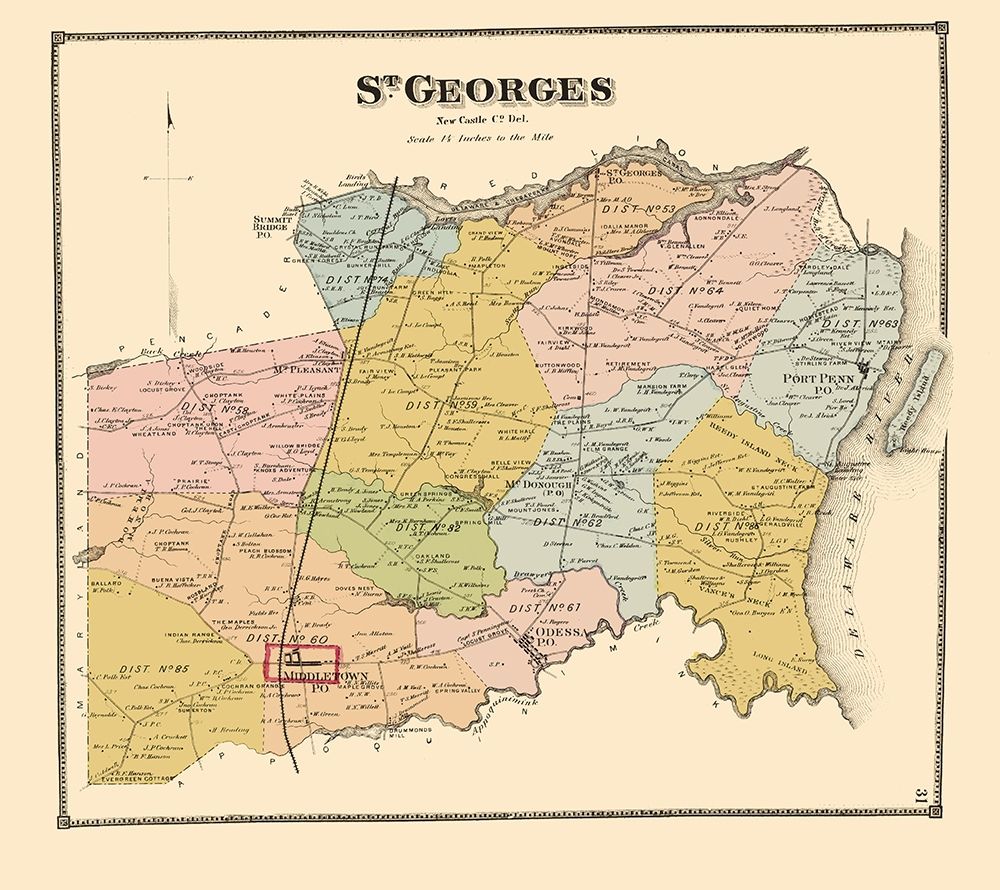 St Georges Delaware Landowner - Beers 1868