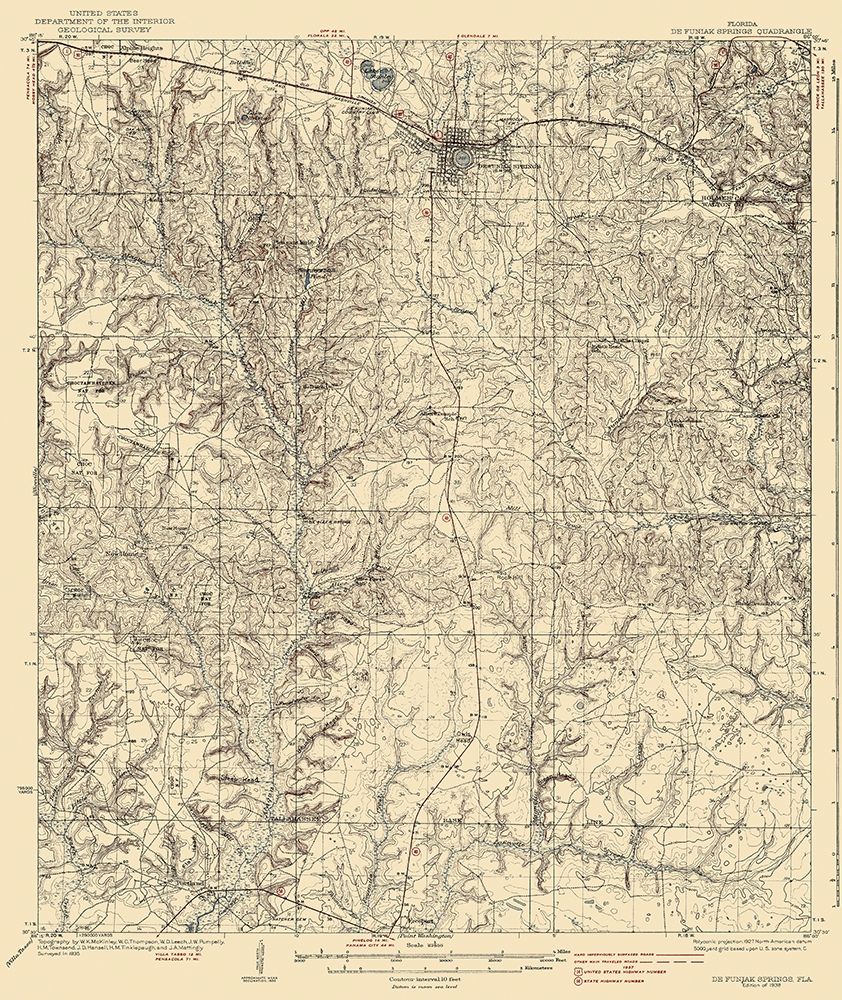 De Funiak Springs Florida Quad - USGS 1938