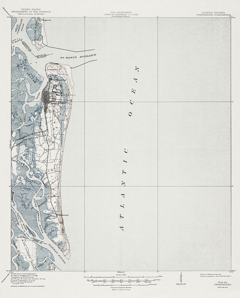 Fernandina Florida Quad - USGS 1919