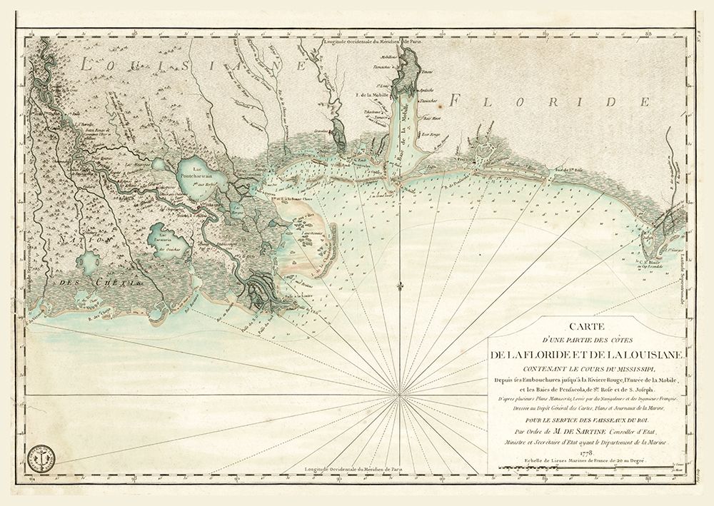 Louisiana Florida Gulf Coast - Sartine 1778