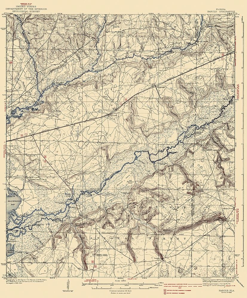 Harold Florida Quad - USGS 1938