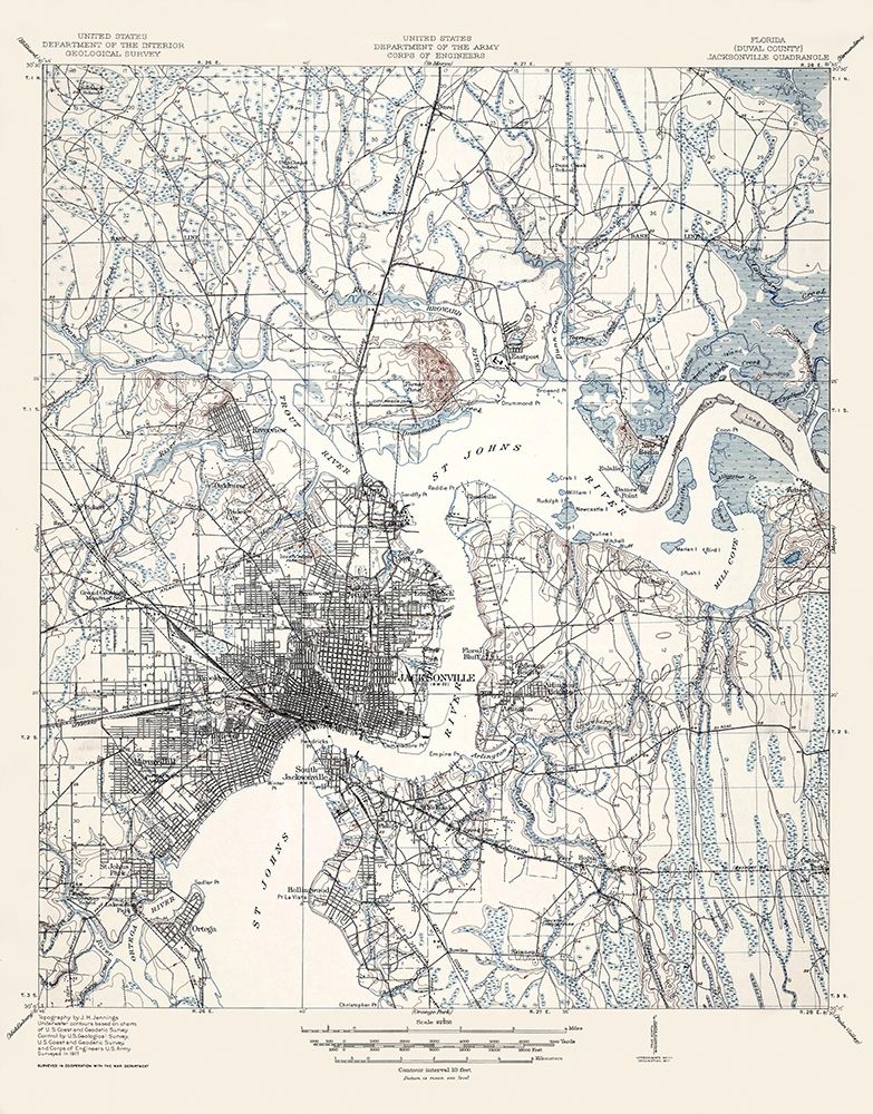 Jacksonville Florida Quad - USGS 1917