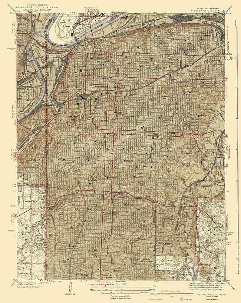 Kansas City Missouri Kansas Quad - USGS 1940