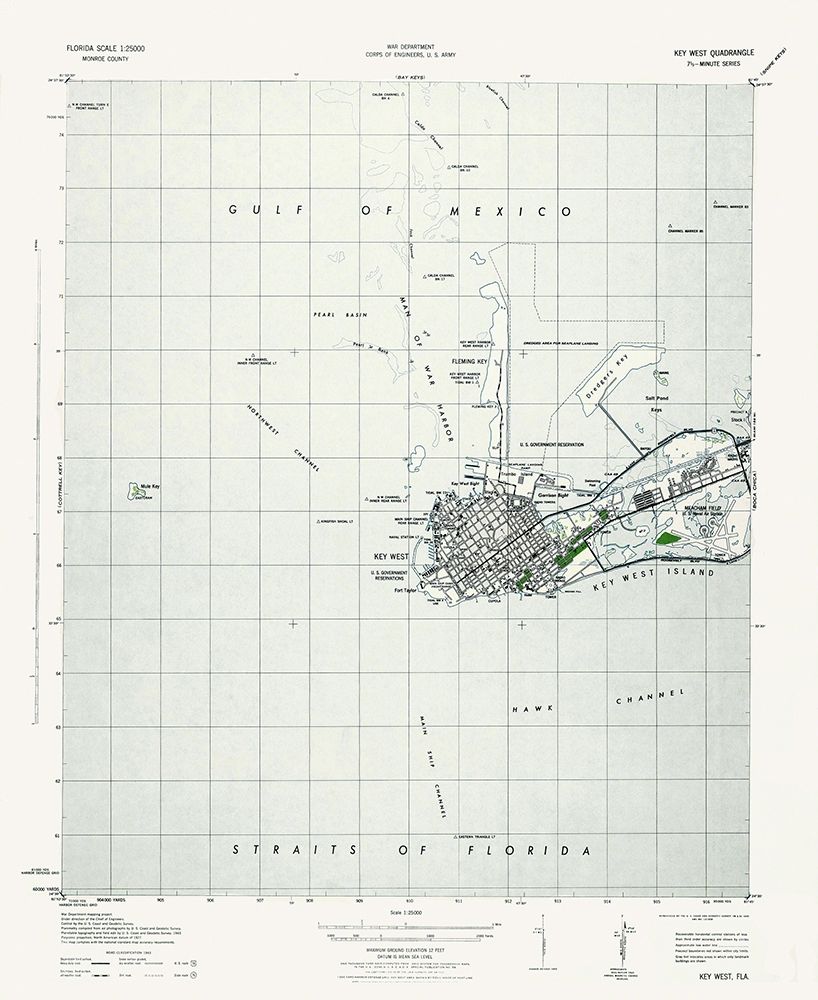 Key West Florida Quad - USGS 1943
