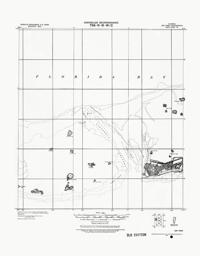 Key West Florida Quad - USGS 1921