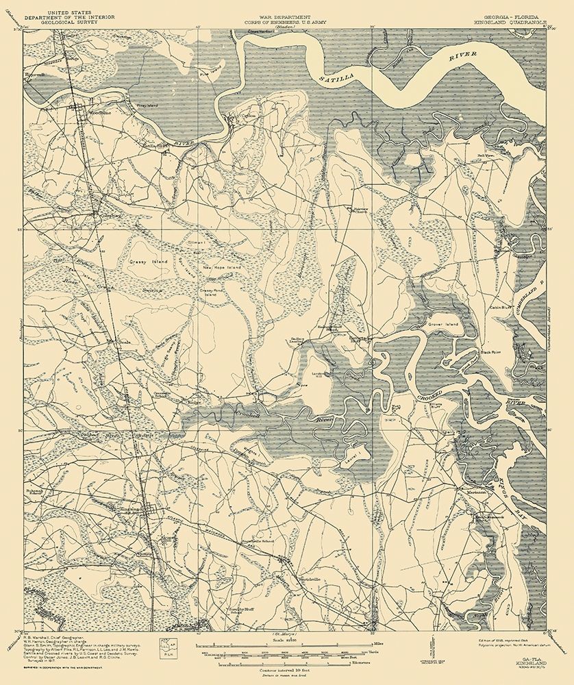 Kingsland Florida Georgia Quad - USGS 1918