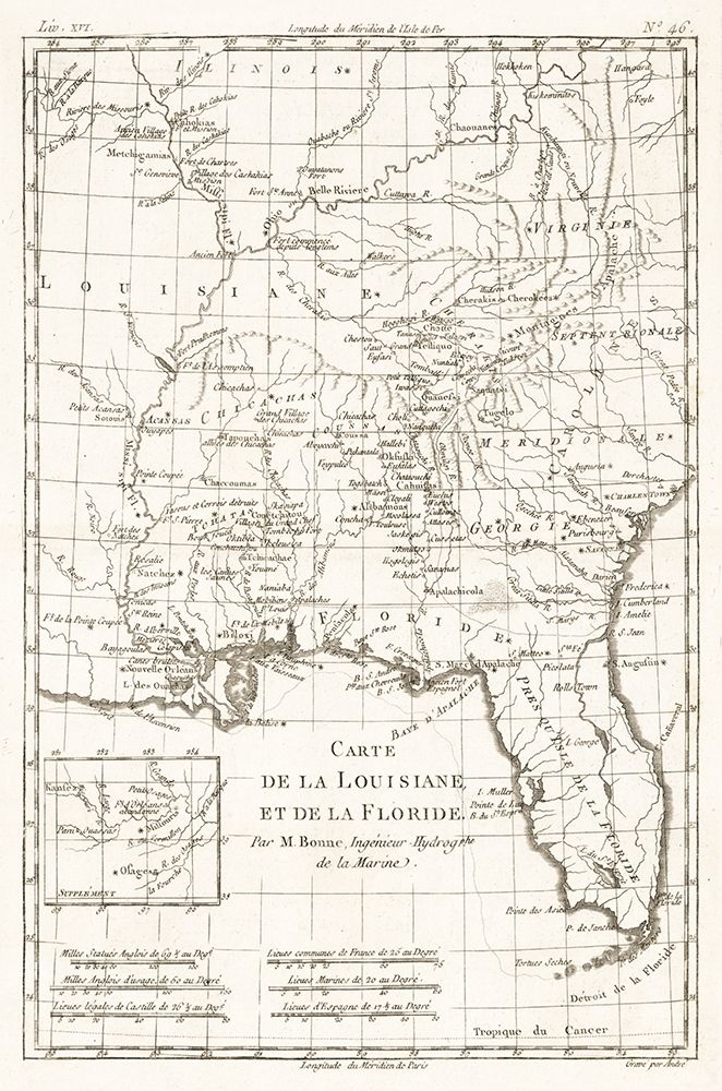 Louisiana Florida - Bonne 1780