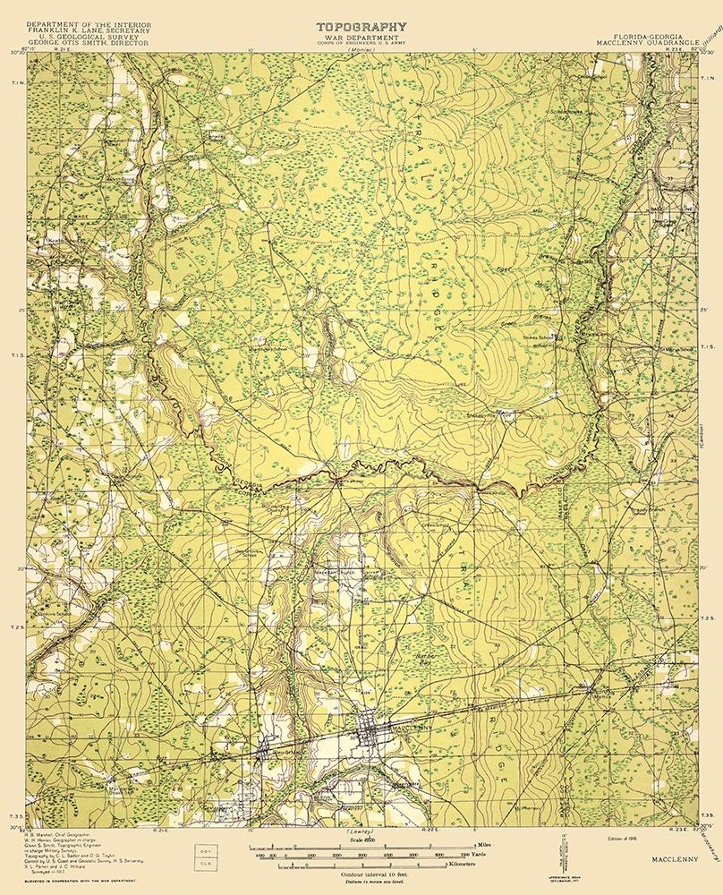 Macclenny Florida Georgia Quad - USGS 1918