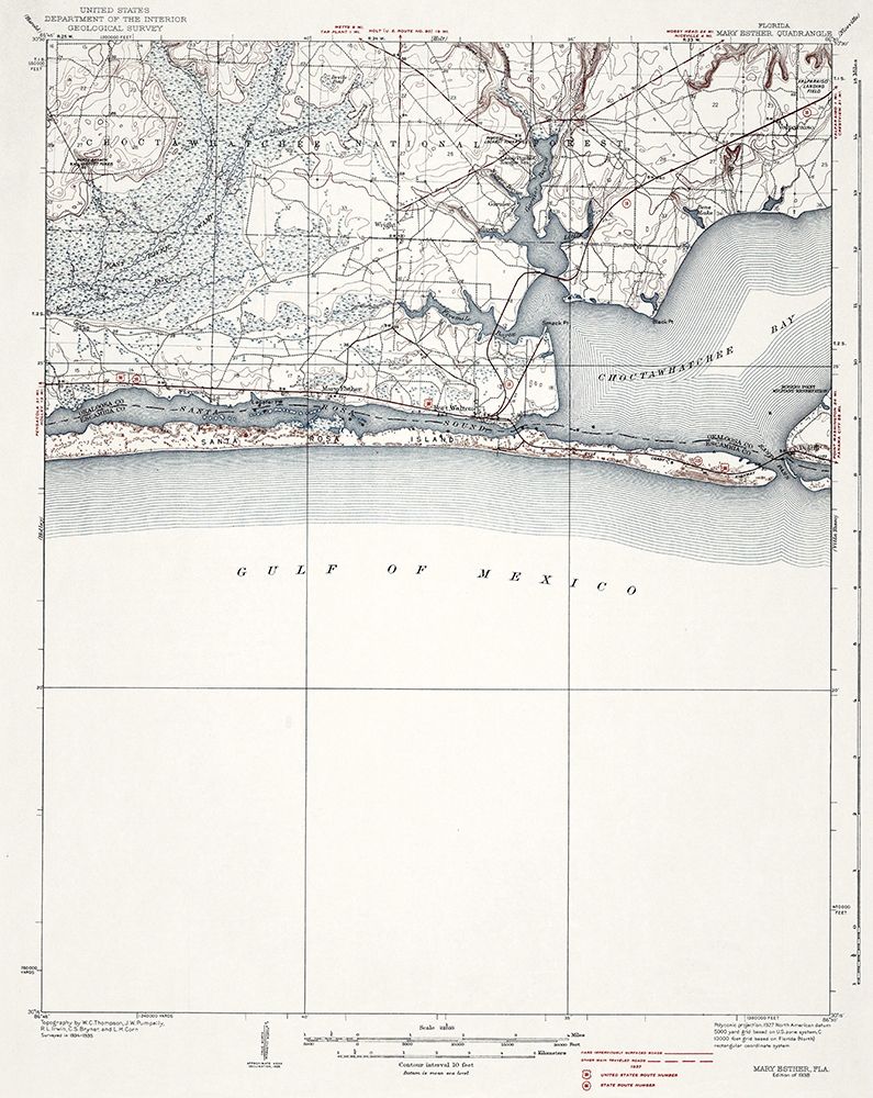Mary Esther Florida Quad - USGS 1938