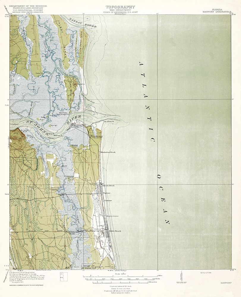 Mayport Florida Quad - USGS 1918