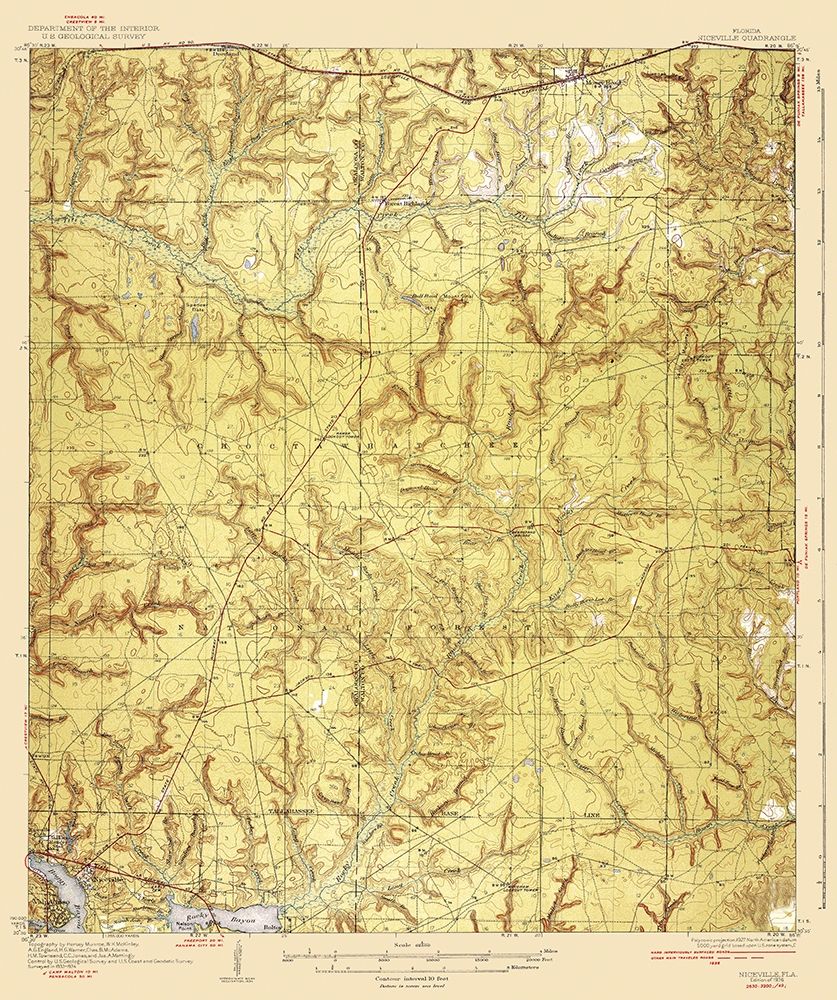Niceville Florida Quad - USGS 1936