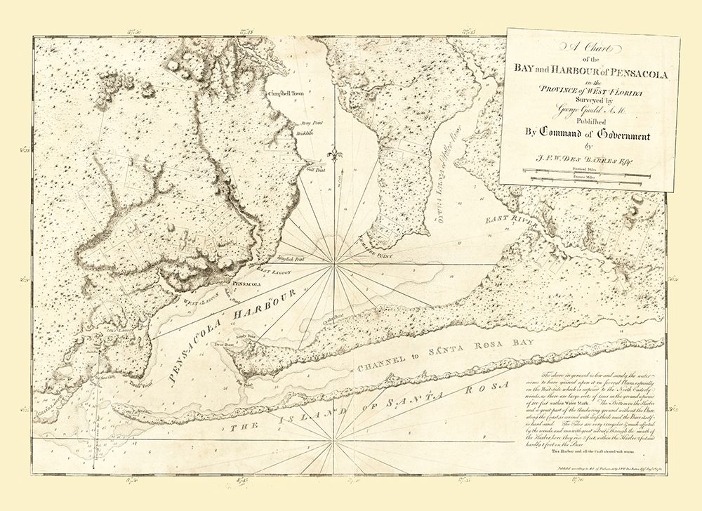 Pensacola Florida - Des Barres 1780