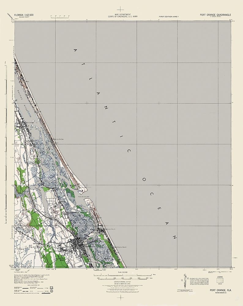 Port Orange Florida Quad - USGS 1944