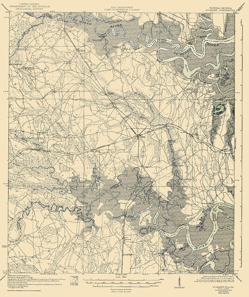 St Marys Florida Georgia Quad - US Army 1936