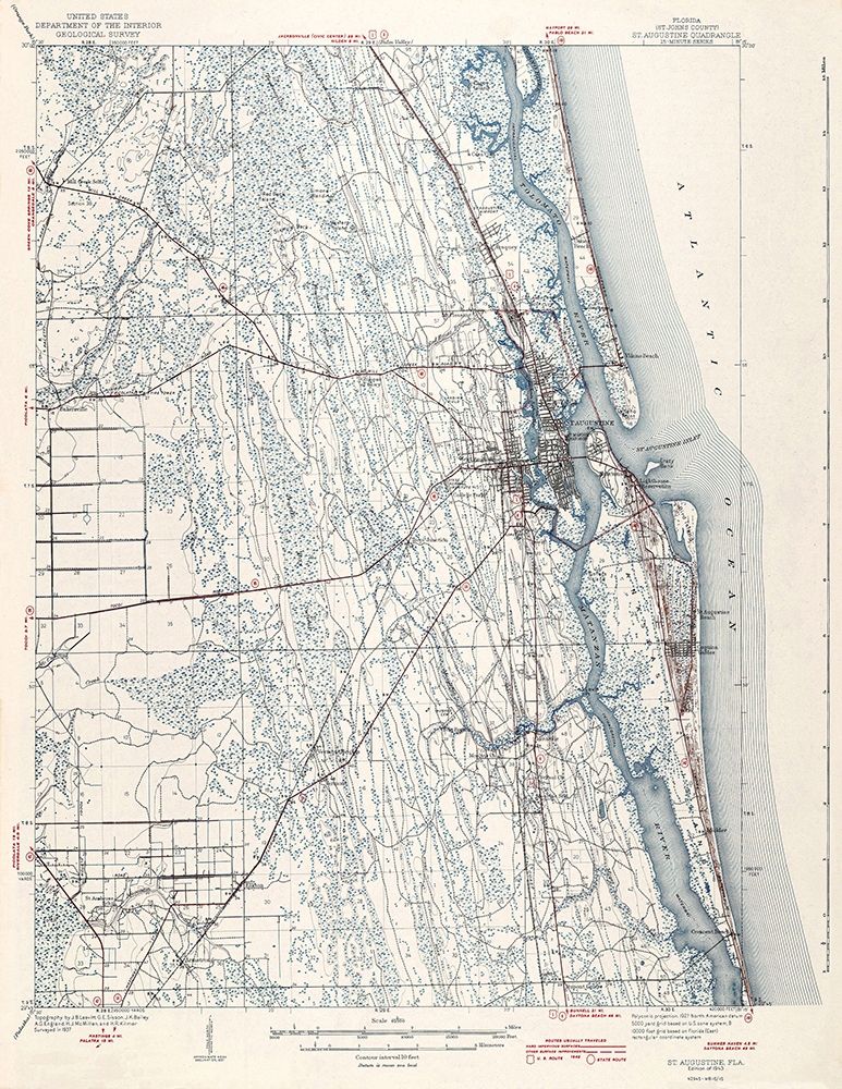 St Augustine Florida Quad - USGS 1943
