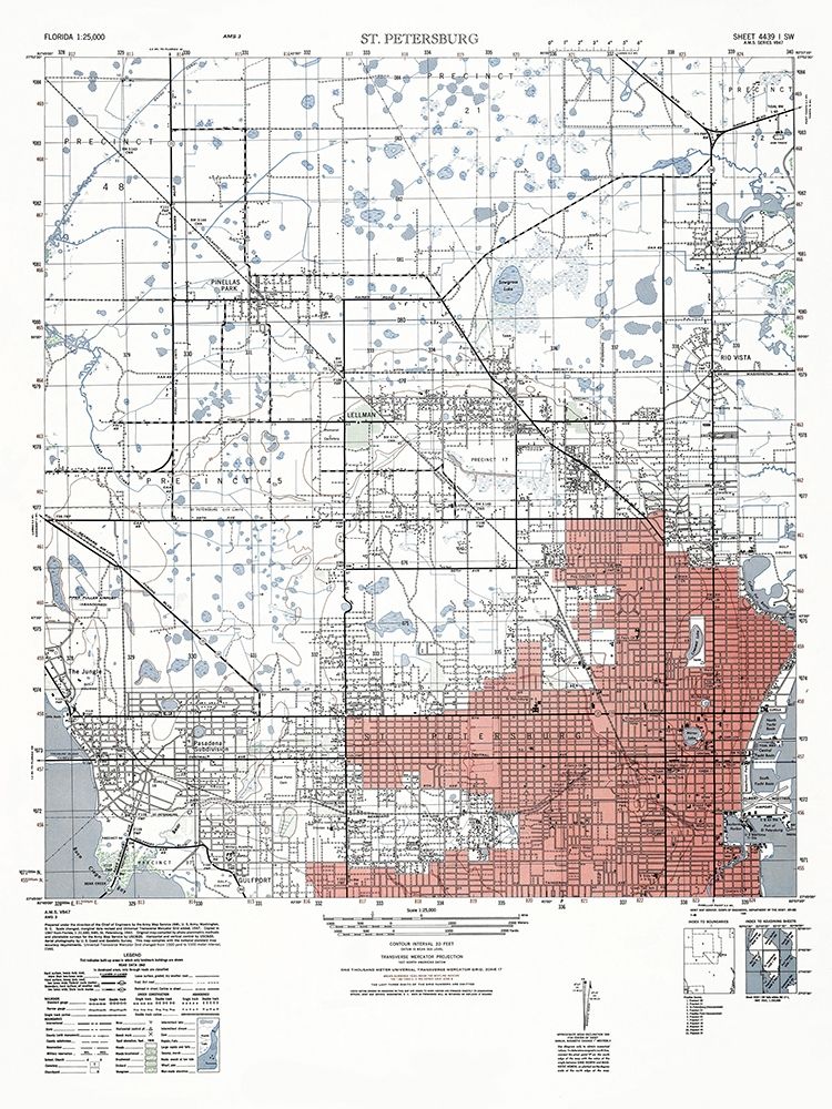 St Petersburg Florida Sheet - US Army 1947