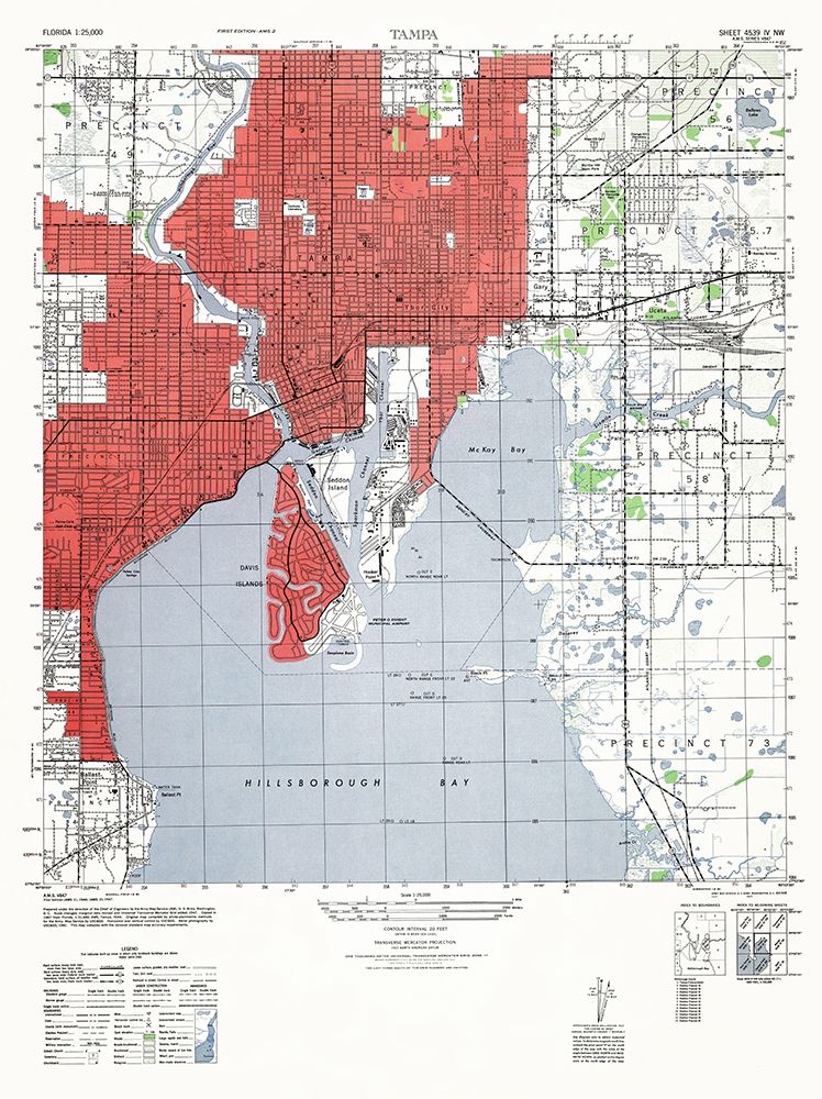 Tampa Florida Sheet - US Army 1947
