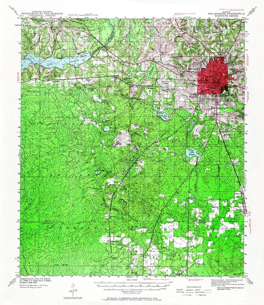 Tallahassee Florida Quad - USGS 1940