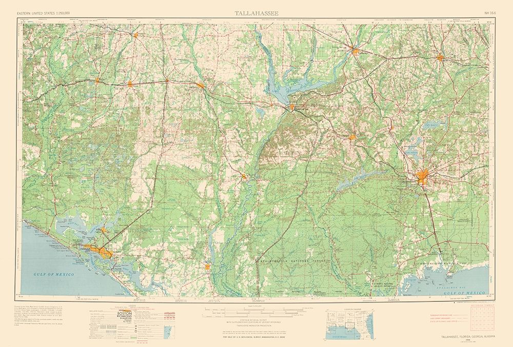 Tallahassee Florida Quad - USGS 1954