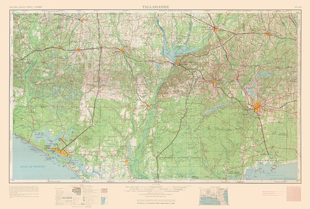 Tallahassee Florida Quad - USGS 1954