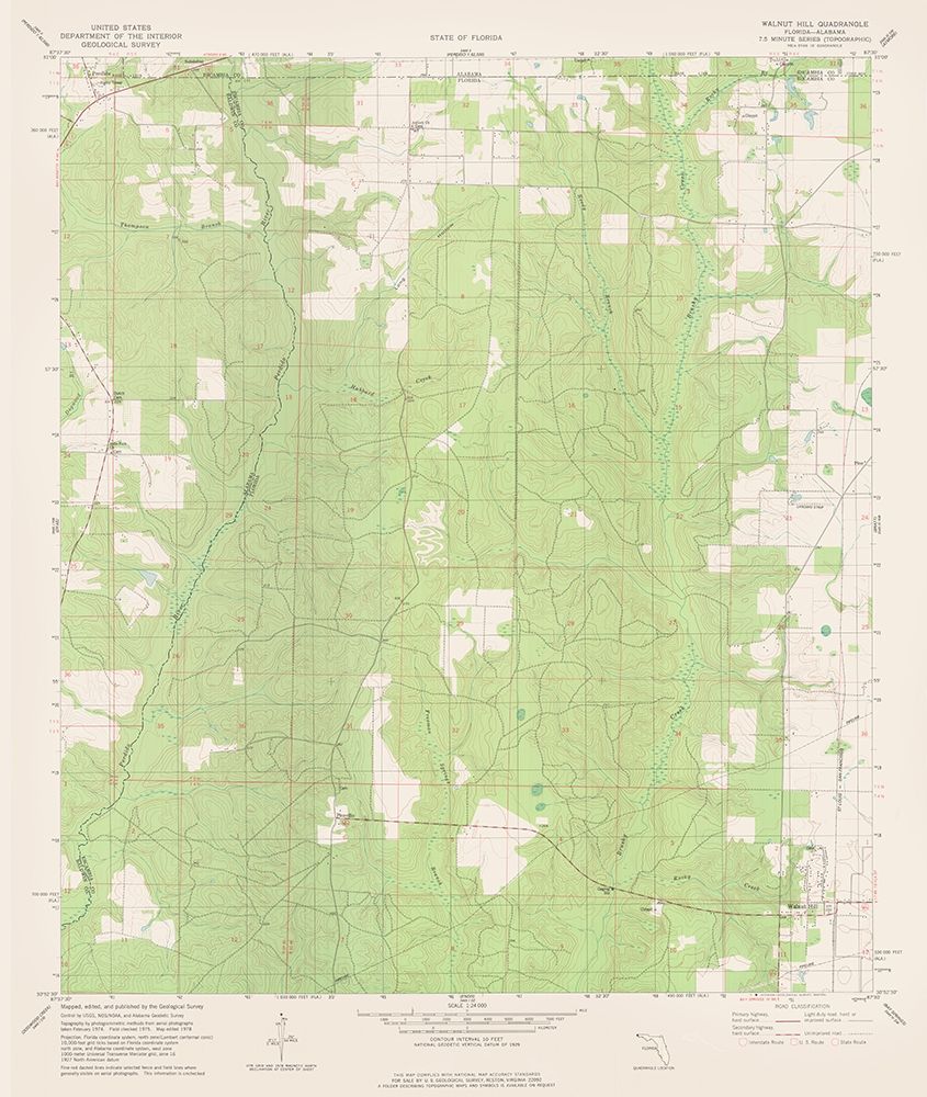 Walnut Hill Florida Quad - USGS 1978