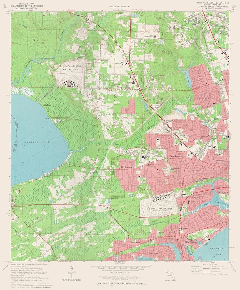 West Pensacola Florida Quad - USGS 1970