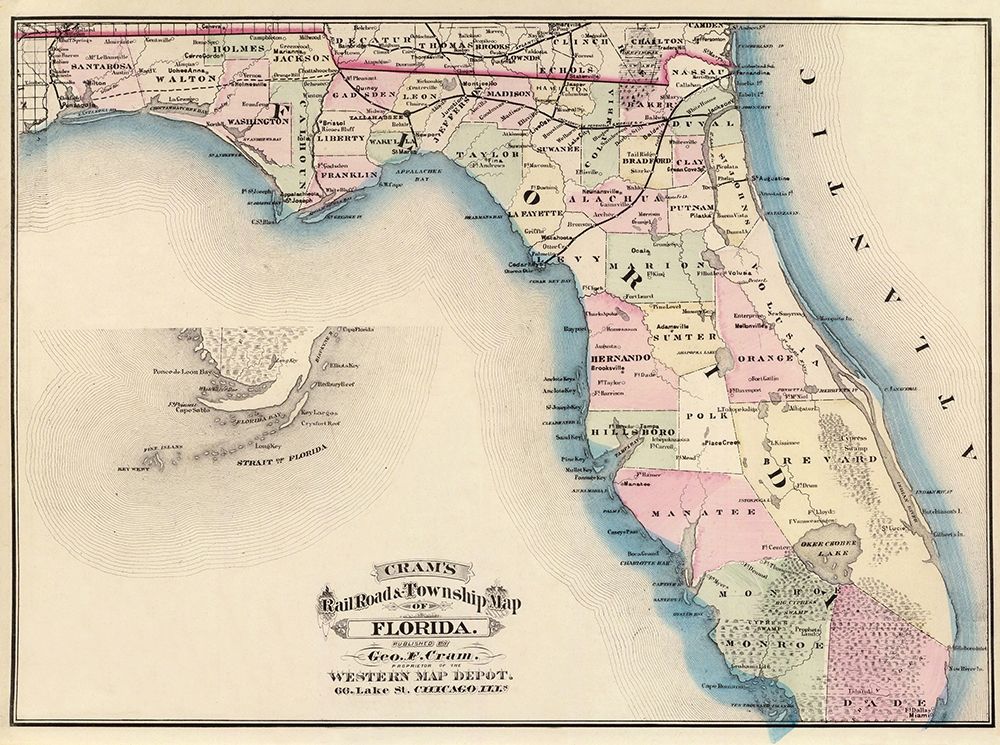 Florida - Cram 1875