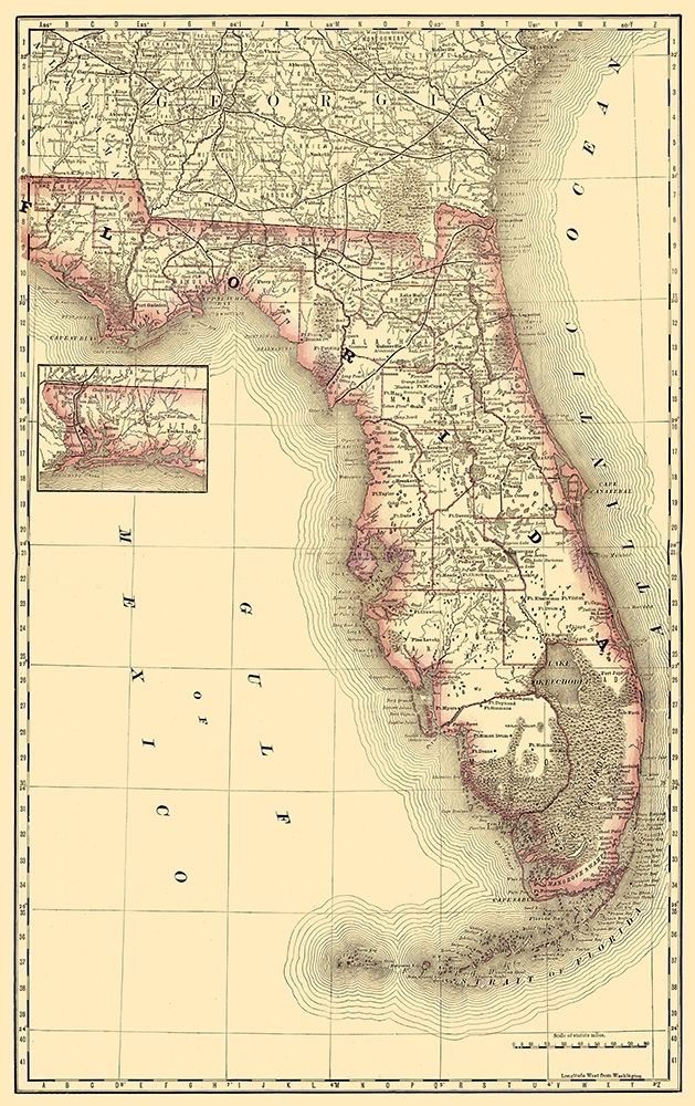 Florida - Rand McNally 1879