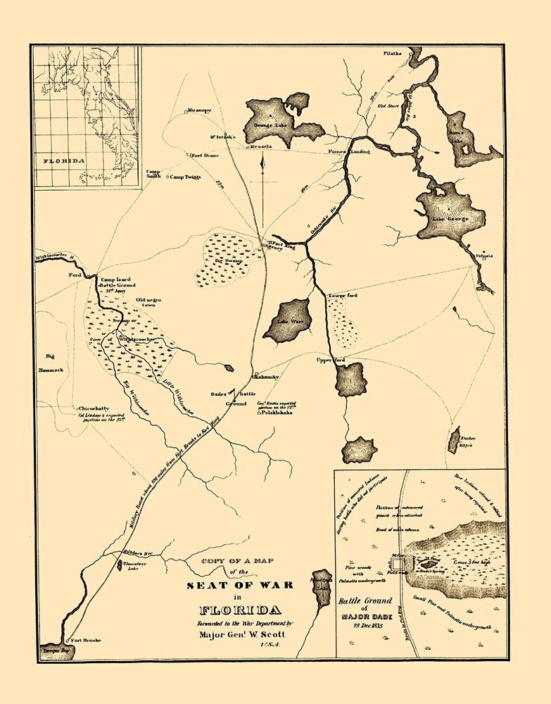 Seat of War in Florida - 1836