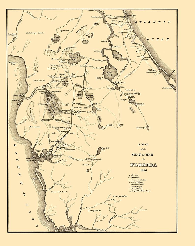 Seat of War in Florida - Bowen 1836