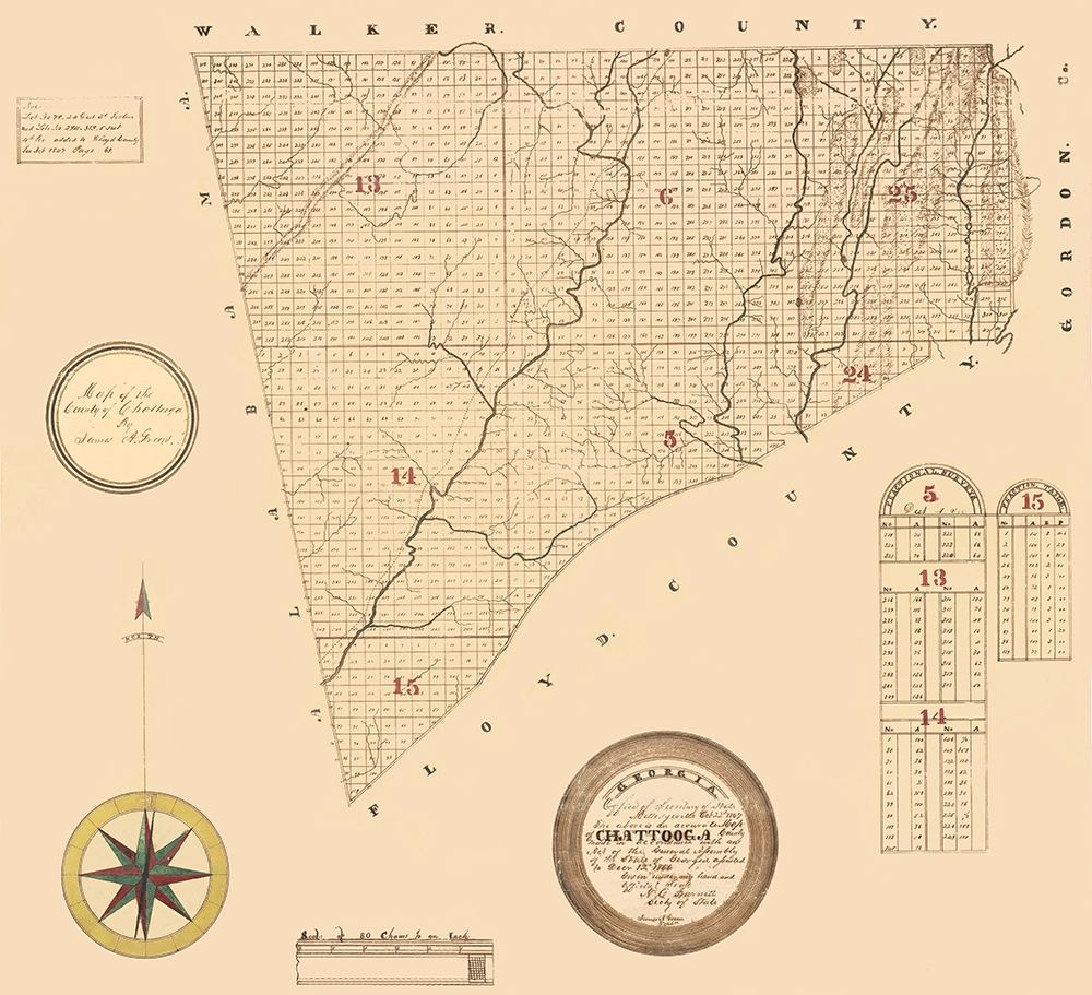 Chattooga Georgia - Green 1866