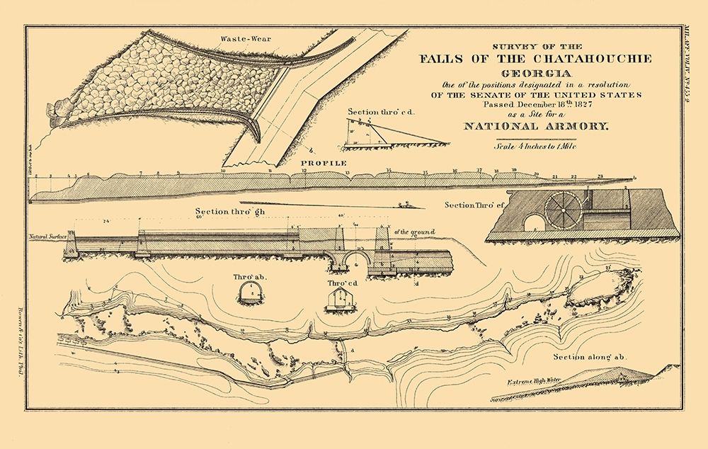Chattahoochee Falls Armory Georgia - Bowen 1827