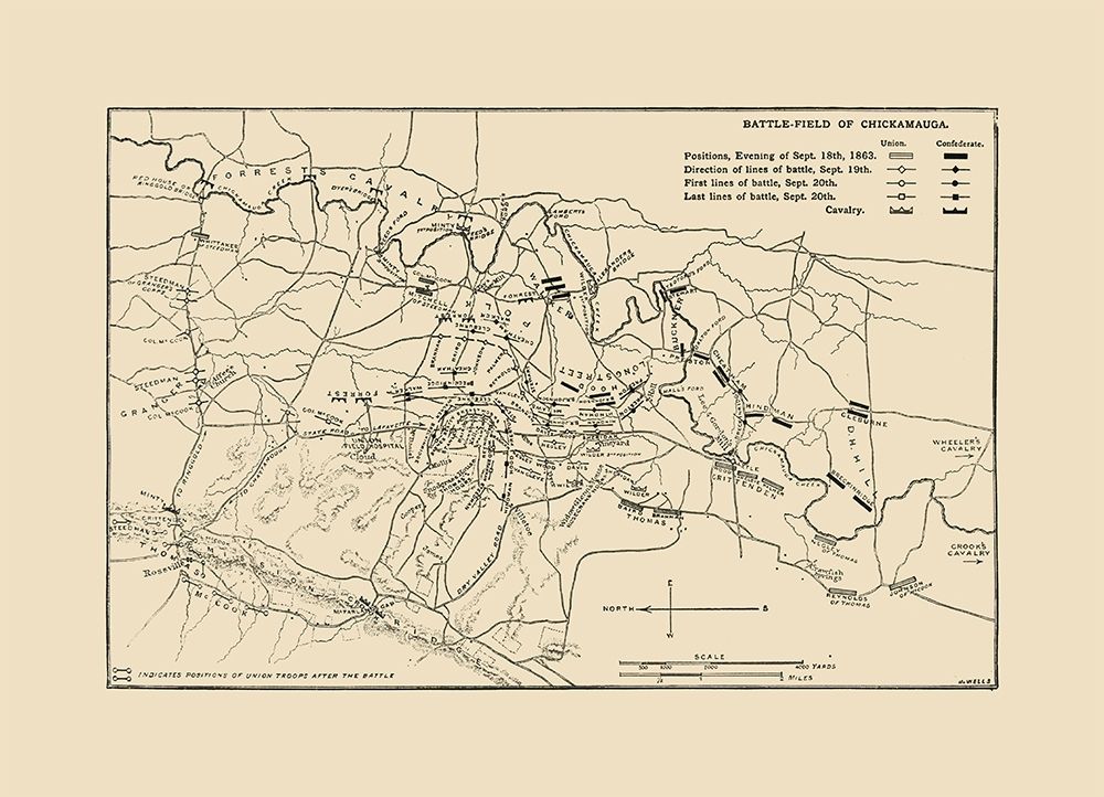 Chickamauga Georgia Battlefield - Wells 1887