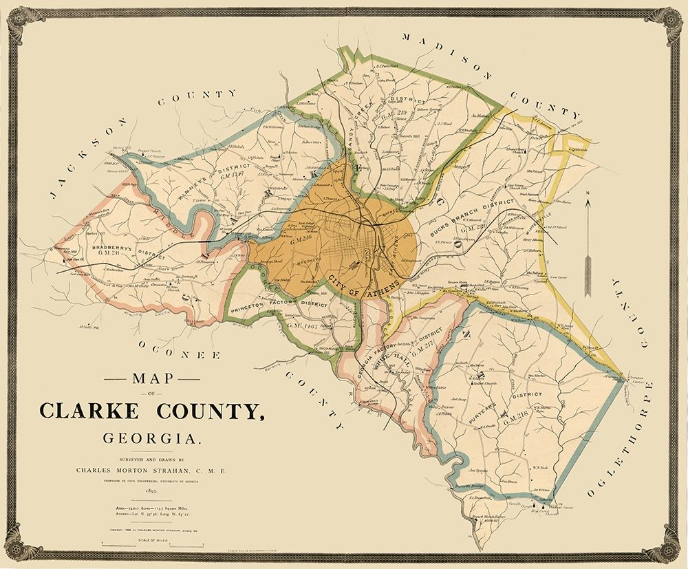 Clarke County Georgia - Strahan 1893