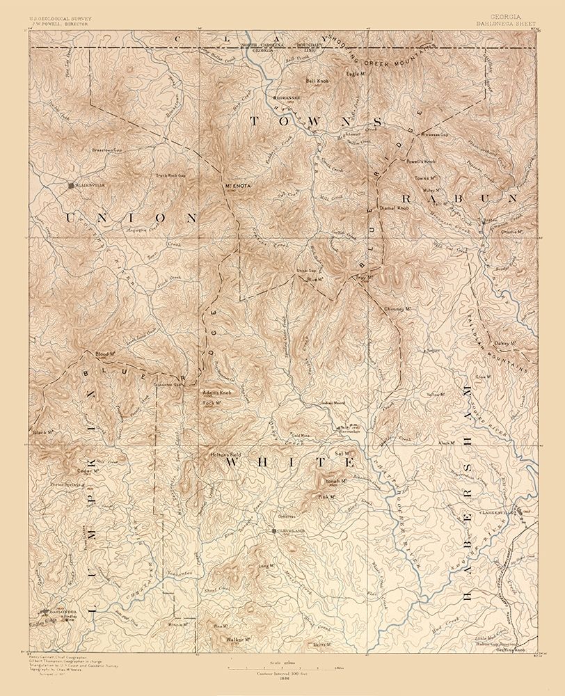 Dahlonega Sheet Georgia - USGS 1886