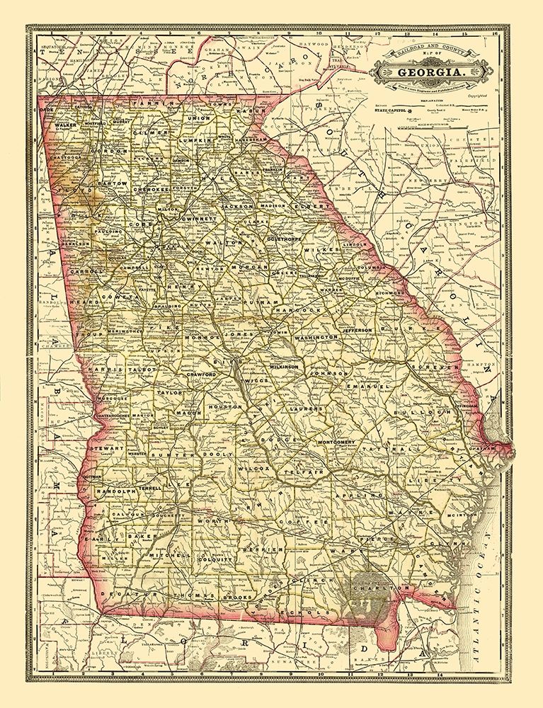 Georgia Railroad - Cram 1883