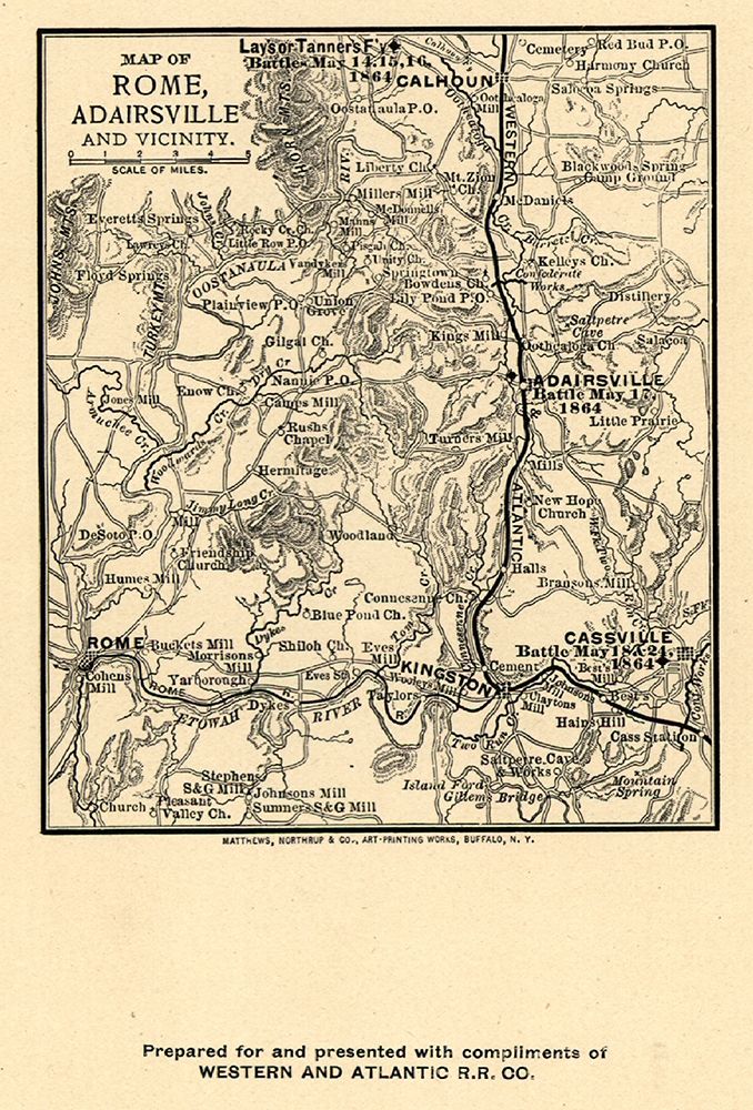 Rome Adairsville Georgia Vicinity Battles - Northrup 1864