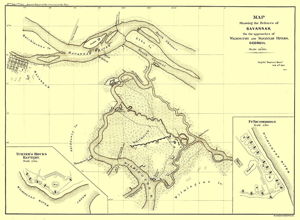 Savannah Georgia Defences - Bowen 1865