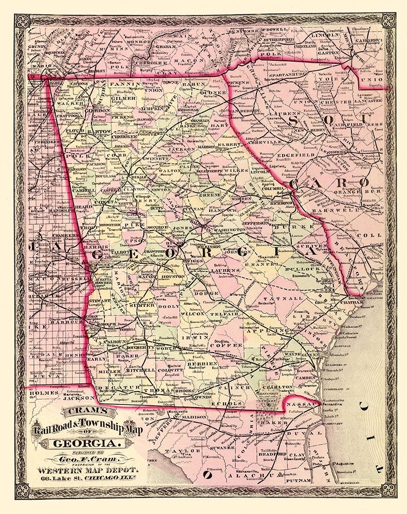 Georgia - Cram 1875