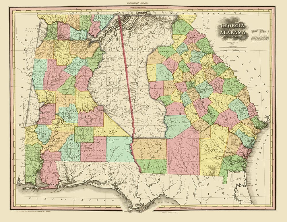 Georgia, Alabama - Tanner 1825