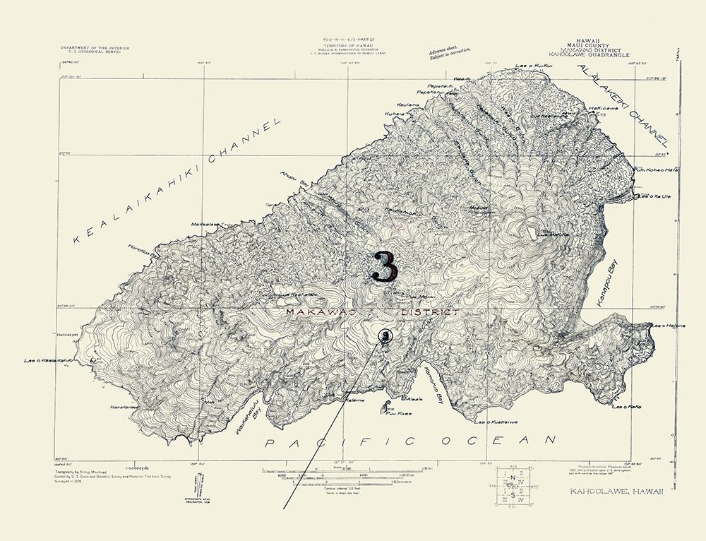 Kahoolawe Hawaii Quad - USGS 1926